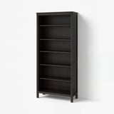 HEMNES مكتبة, أسود-بني, 90x197 سم