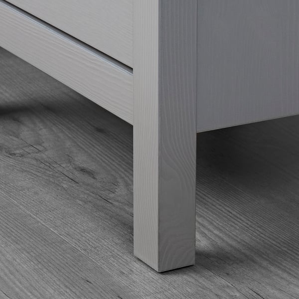 HEMNES وحدة تخزين بـدرجين, رمادي مصبوغ, 54x66 سم