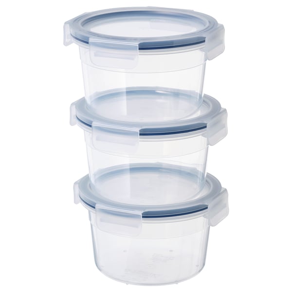 IKEA 365+ حافظة طعام بغطاء, دائري/بلاستيك, 750 مل