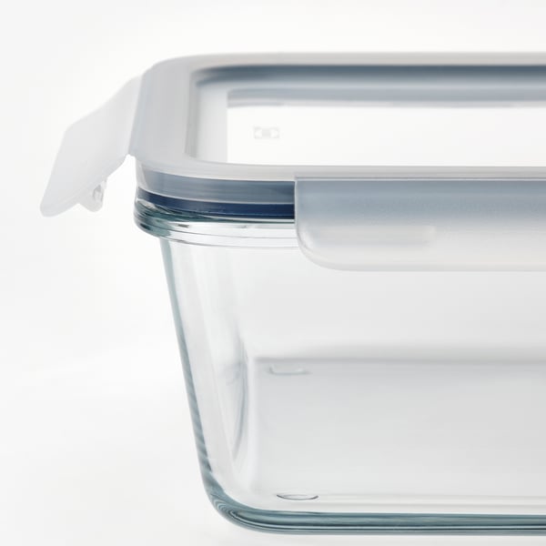 IKEA 365+ حافظة طعام بغطاء, مربّع/زجاج, 600 مل