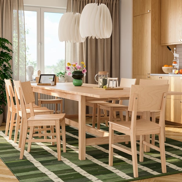 KARSKÄR طاولة قابلة للتمديد, خشب مطاط, 240/300x100 سم