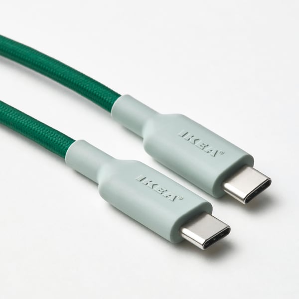 LILLHULT كابل شحن USB-C إلى USB-C, أخضر, 1.5 م