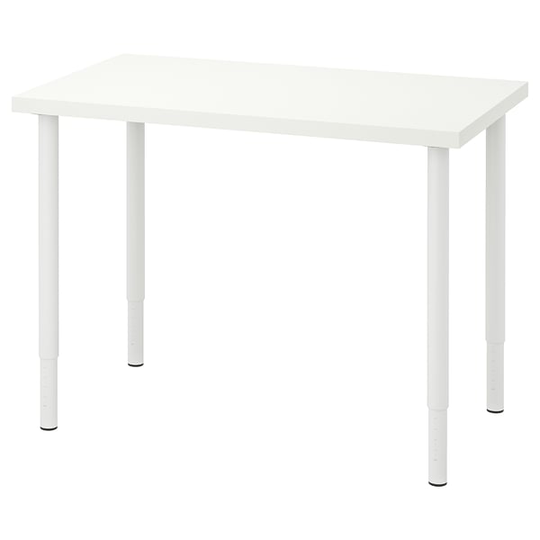 LINNMON / OLOV مكتب, أبيض, 100x60 سم