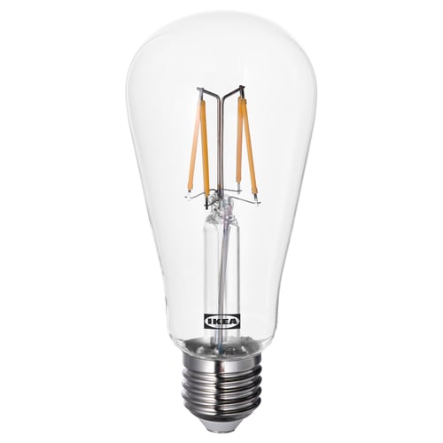 LUNNOM لمبة LED E27 150 lumen, شكل قطرة شفاف