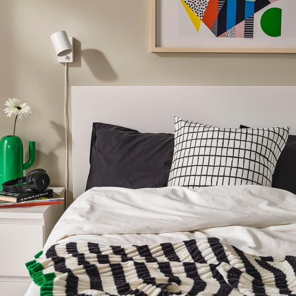 MÄSTERROT غطاء وسادة, أبيض/أسود, 50x50 سم