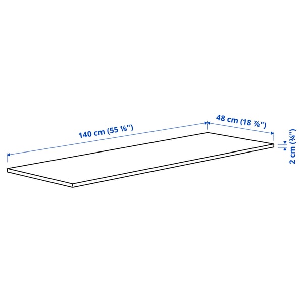 MITTZON سطح طاولة, قشرة بتولا, 140x48 سم