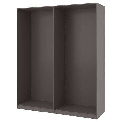 PAX هيكلي دولاب ملابس, رمادي غامق, 200x58x236 سم
