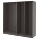 PAX 3 هياكل دولاب ملابس, رمادي غامق, ‎200x58x201 سم‏