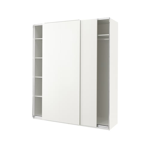 PAX / HASVIK دولاب ملابس, أبيض/أبيض, 200x66x236 سم