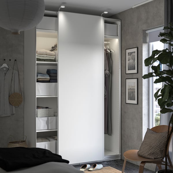 PAX / HASVIK دولاب ملابس, أبيض/أبيض, 150x66x236 سم