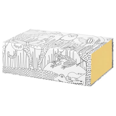 SANDLÖPARE صندوق, نقش/أصفر, ‎25x17x8.5 سم‏