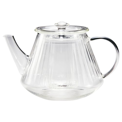 SKÄLRYTA إبريق شاي, زجاج شفاف, 1 ل