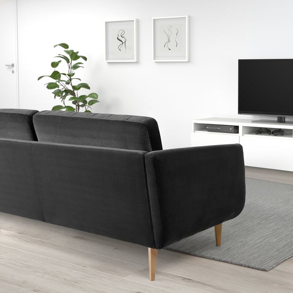 SMEDSTORP كنبة 3 مقاعد, Djuparp/رمادي غامق سنديان
