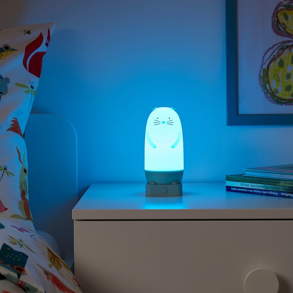 SPIKEN إضاءة ليلية LED, على شكل قندس يعمل بالبطارية/عدة ألوان, 15 سم