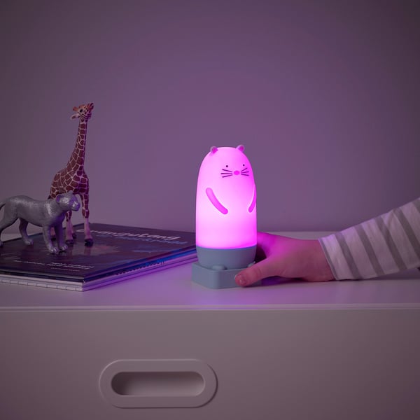 SPIKEN إضاءة ليلية LED, على شكل قندس يعمل بالبطارية/عدة ألوان, 15 سم