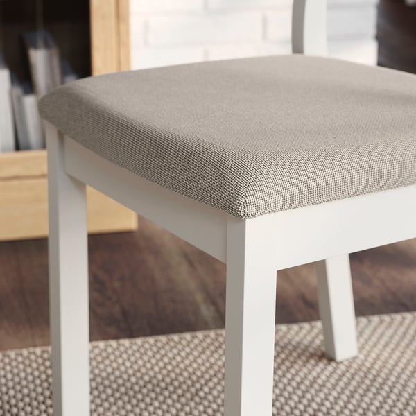 TONSTAD / TONSTAD طاولة و 4 كراسي, أبيض-عاجي/أبيض-عاجي Fridtuna بيج فاتح, ‎150x80 سم‏