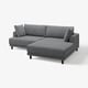 UPPÅKRA وحدة كنب بثلاث مقاعد, مع أريكة طويلة، يمين/Johanneshov رمادي غامق