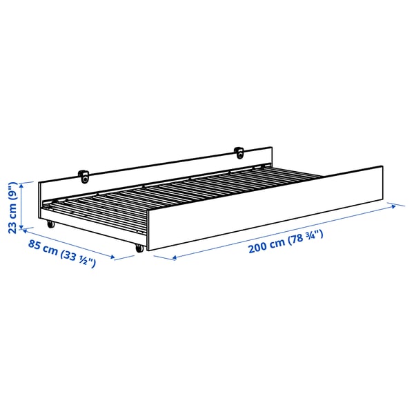 VIHALS سرير متحرك مدمج, أبيض, 80x200 سم