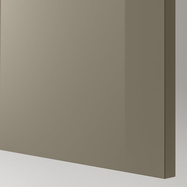 VOXTORP لوح غطاء, لامع رمادي غامق-بني, 62x240 سم
