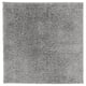 A square grey ÄRENDE rug with a shaggy texture, made of polypropylene and synthetic rubber, ideal for comfort and sound absorption.