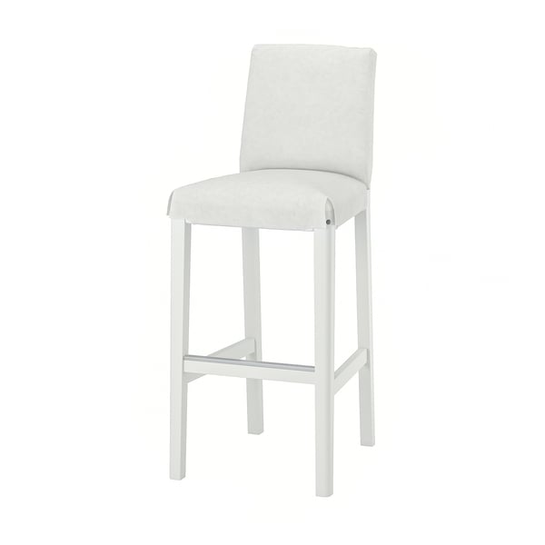 Ikea BERGMUND white barstool with backrest.