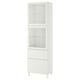 BESTÅ tall cabinet: glass doors, adjustable shelves, soft-close drawers.