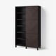 BESTÅ Storage combination with doors, black-brown Hedeviken/dark brown stained oak veneer, 120x42x202 cm