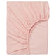 Light pink DVALA fitted sheet, made of 100% cotton, square with elastic edges.