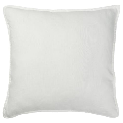 White square pillow with zip, simple linen design.