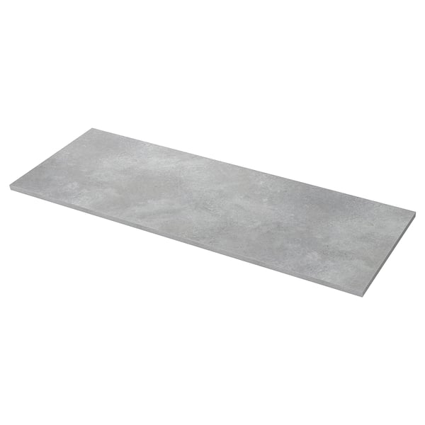 EKBACKEN Worktop, light grey concrete effect/laminate, 246x2.8 cm
