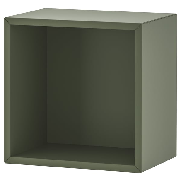 Green EKET cube shelf, modern & minimalist, square, floor-resting