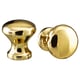Two polished gold ENERYDA knobs; one round, one elongated, classic design.
