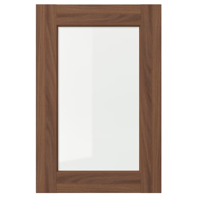 ENKÖPING: brown walnut wood veneer frame with clear glass centre, rectangular.