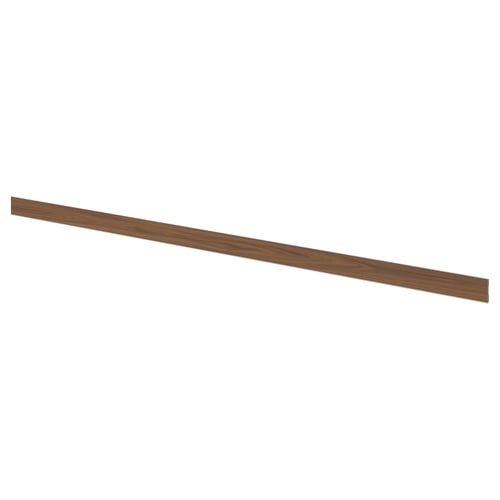 A FÖRBÄTTRA walnut-colored, long, rectangular plinth made of plastic foil and polypropylene plastic, designed for kitchen cabinets.