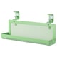 Green FÖRSÄSONG cable tray, metal mesh, clamps onto desks, keeps workspace neat.