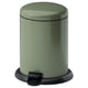 GÅNGSKYFFEL Pedal bin, grey-green, 9 l