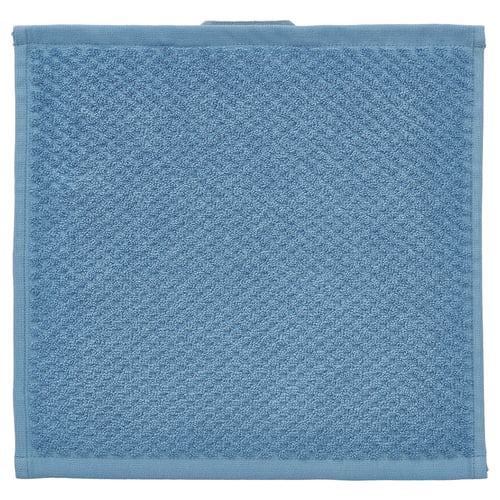 Soft blue GULVIAL towel, square shape, 100% cotton, thick and absorbent, simple design.