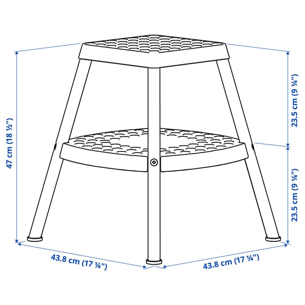HADDARP Step stool, 4-way black-grey