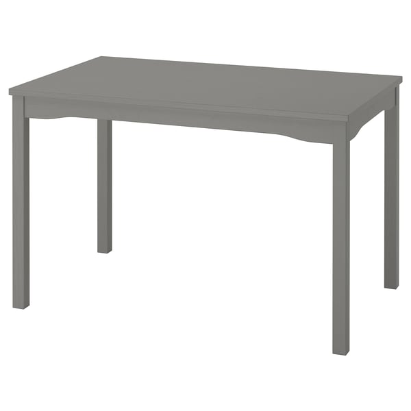 HAUGA dining table, grey, rectangular, wooden, simple, four-legged design.