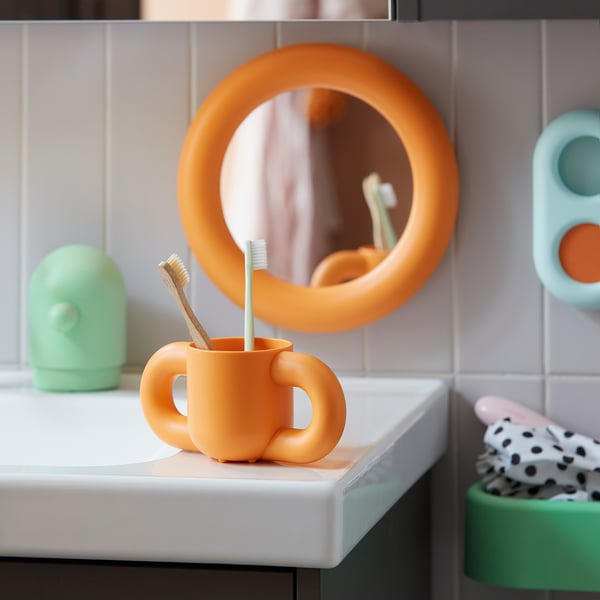 HUMLESJÖN Mug, orange, 31 cl