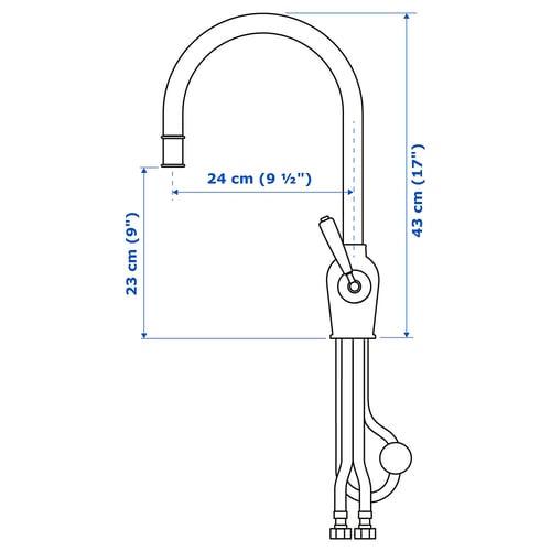 Illustration with measurements for the product: INSJÖN.