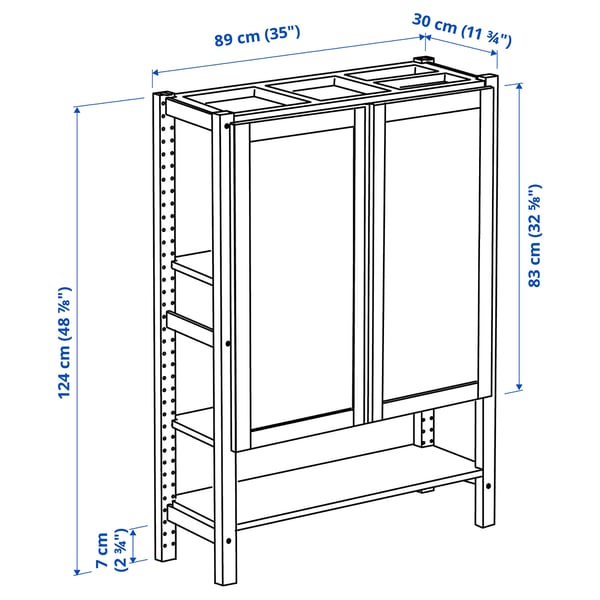 Illustration with measurements for the product: IVAR.