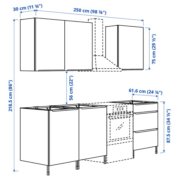 Illustration with measurements for the product: JÄRNBODA.