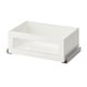 White KOMPLEMENT glass drawer with metal brackets.