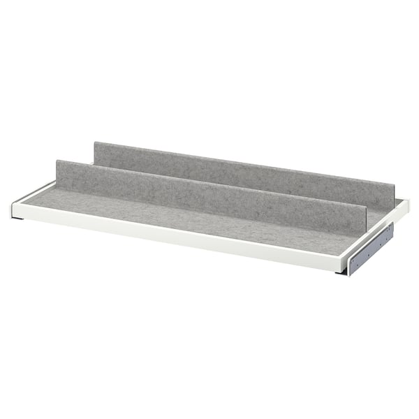 KOMPLEMENT pull-out tray, white, felt-lined, rectangular, minimalist design.