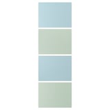 MEHAMN panels: light blue/green sides, fiberboard, rectangular.