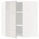 A white METOD kitchen unit with a glossy finish and adjustable shelves.