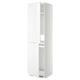 White high gloss ikea METOD kitchen cabinet with adjustable shelves.