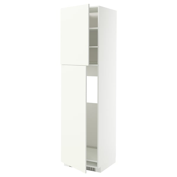White METOD kitchen cabinet with shelves, minimalist design.