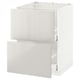 White METOD kitchen cabinet with drawers, sleek modern design, high gloss finish, durable person-made materials, rectangular shape.